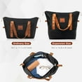 thumbnail image 6 of 4-Piece Luggage Set, ABS Durable Suitcases with 360° Spinner Wheels & Expandable Travel Bag, TSA Lock, Black & Brown, 6 of 9