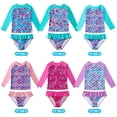 thumbnail image 3 of Traje de baño dividido para niños Bikini de manga larga para niña Traje de baño con protección solar estampado en 3D, 3 of 6