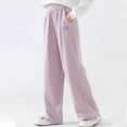 thumbnail image 4 of Maean Kids Girls Sweatpants Straight Leg High Elastic Waist Baggy Causal Sweat Pants with Pockets, 4 of 7
