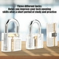 thumbnail image 4 of 3 Pcs Transparent Padlock Set Pick Cutaway Practice Lock With Key Removing Hook Kit Tool, 4 of 8