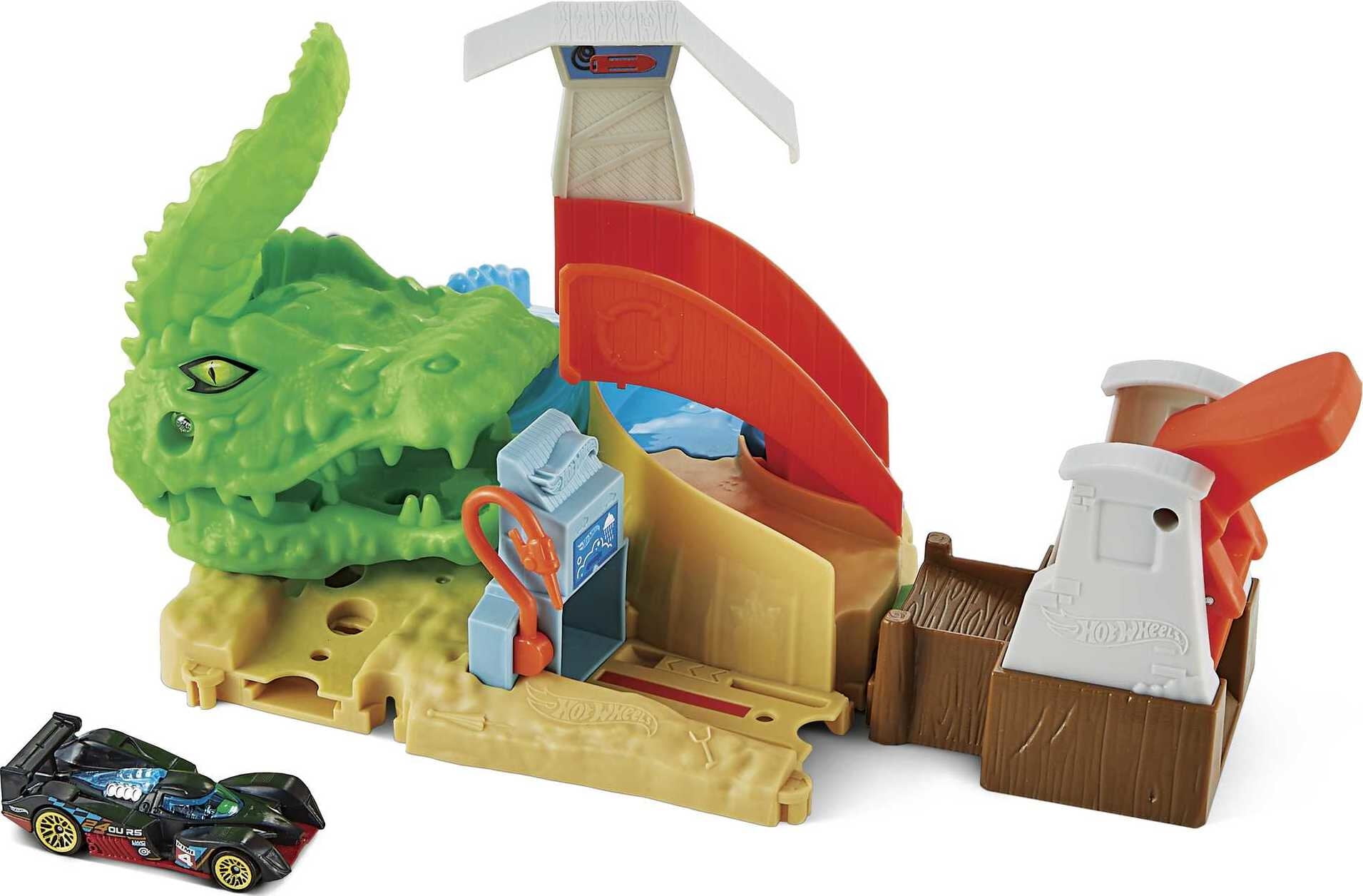 Hot Wheels toxic Gator Attack Playset with 1 Car for Kids 4 to 8 Years