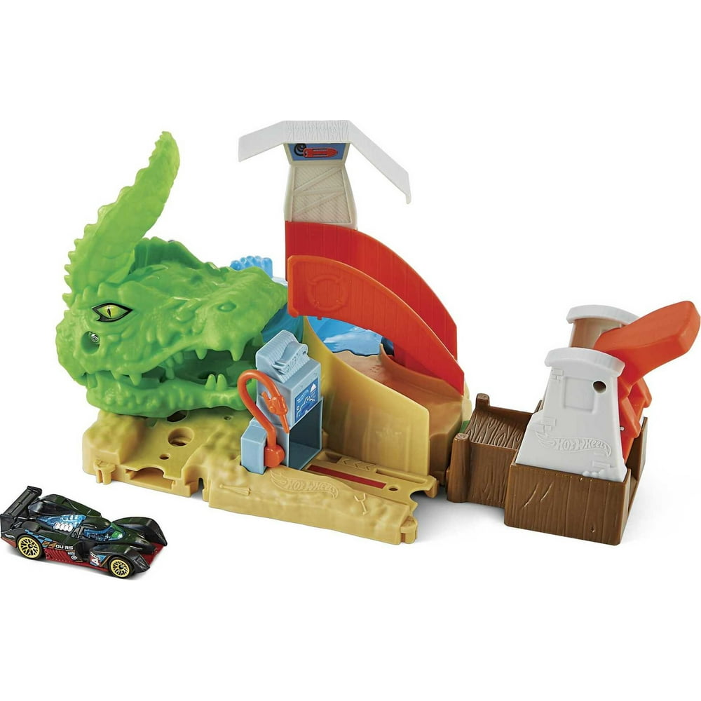 Hot Wheels toxic Gator Attack Playset with 1 Car for Kids 4 to 8 Years Old