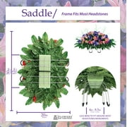 Sympathy Silks Artificial Cemetery Flowers 2 Cream Pink Tulips/Purple Iris Bouquets with Vases & Saddle