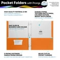 thumbnail image 5 of FILE-EZ Two-Pocket Folders with 3-Prong Fasteners, Orange Color, 25-Pack, Durable Textured Paper, Matte Finish, Letter Sheet Size (EZ-62565), 5 of 8