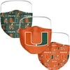 Adult Fanatics Branded Miami Hurricanes All Over Logo Face Covering 3-Pack