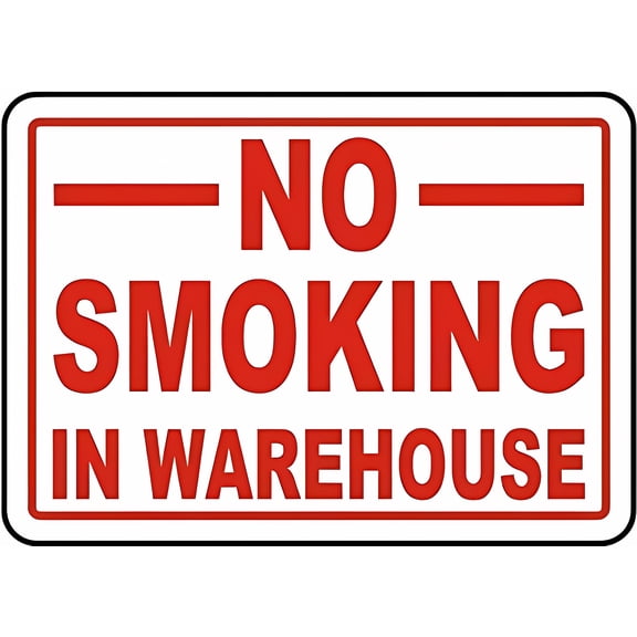 No Smoking in Warehouse Tin Sign - 8"x12" Vintage Metal Warning Sign for Home Farm Bar Coffee Shop Club, Warehouse, Smoke-Free Zone, Wall Decor