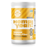 (2 pack) Manitoba Harvest Hemp Yeah! Balanced Protein + Fiber Powder, Unsweetened, 15g Protein, 1.0lb, 16.0oz