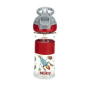 Nuby Thirsty Kids Flip-it Straw Reflex Cup, 12oz, Rocket
