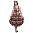 thumbnail image 1 of Bimba Robe à Imprimé Floral pour Femmes Bretelles Spaghetti Col en V Midi Tenue de Plage-TTG, 1 of 1