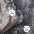 thumbnail image 6 of JIAN YA NA Luxury Rabbit Plush Faux Fur Throw Blankets, 1000GSM Soft and Warm Thick Cozy Throws, Double Sided Fluffy Plush Blanket for Sofa Couch Bed Living Room in Fall Winter (130x160cm, Dark Gray), 6 of 10