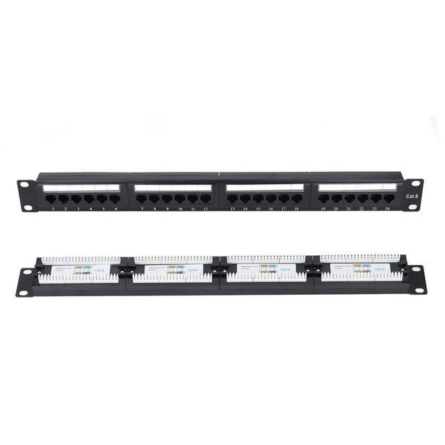 Panneau de Patch RJ45, Panneau de Patch Robuste 24 Ports pour Racks 19 Po