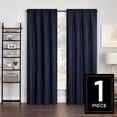 thumbnail image 4 of Eclipse Samara Solid Blackout Curtains, Single Curtain Panel, 84 Inch Long Blackout Curtains, 42" W x 84" L, Indigo, 4 of 10