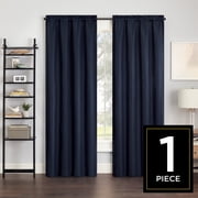 Eclipse Samara Solid Blackout Curtains, Single Curtain Panel, 84 Inch Long Blackout Curtains, 42 W x 84 L, Indigo