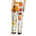 thumbnail image 3 of Disketp Thanksgiving Print Women'S Comfy Pajama Pants Casual Drawstring Palazzo Lounge Wide Leg Pants, 3 of 9