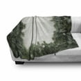 thumbnail image 3 of Evergreen Soft Flannel Fleece Throw Blanket, Pattern of Top View Scenery of Fir Twigs on a Plain Wooden Style Backdrop, Cozy Plush for Indoor and Outdoor Use, 50" x 70", Reseda Green, by Ambesonne, 3 of 6
