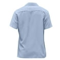 thumbnail image 5 of Lumtrix Men's Camp Collar Retro Vintage Bowling Button Down Shirt Casual Short Sleeve Color Block Shirts Summer Blue M, 5 of 6