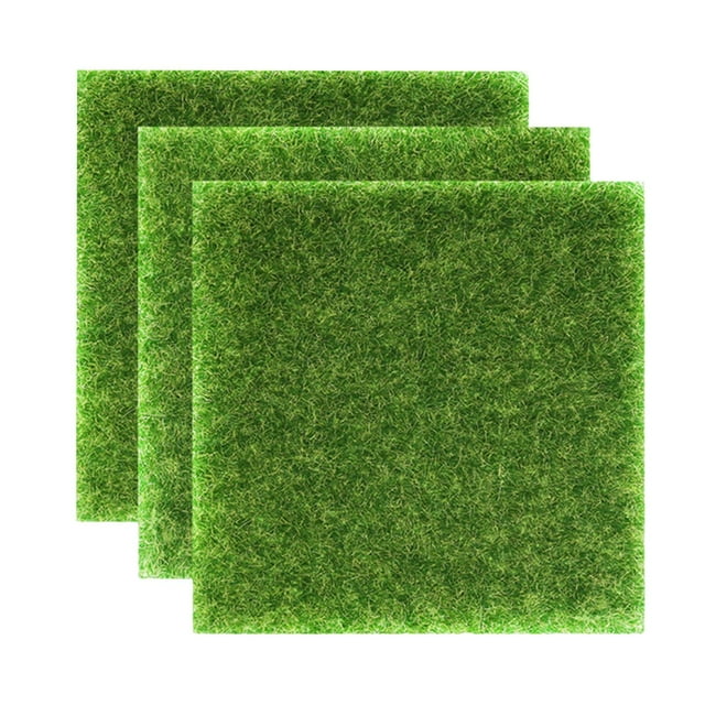 Juego de tapetes cuadrados Zulema de césped artificial reutilizables 30x30cm 3 piezas