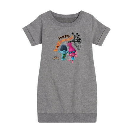 

Trolls Movie - Halloween - Poppy & Branch - Happy Trolloween - Toddler And Youth Girls Fleece Dress