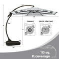 thumbnail image 7 of GRANDPATIO 12 Ft Outdoor Umbrella with Base, Large Aluminum Cantilever Offset Umbrella for Patio Pool, Black & White, 7 of 7