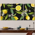 thumbnail image 3 of wall26 - 3 Piece Canvas Wall Art - Vector - Seamless Pattern. Lemon Fruits Background. Floral Pattern - Modern Home Art Stretched and Framed Ready to Hang - 24"x36"x3 Panels, 3 of 5