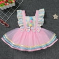 thumbnail image 5 of IBTOM CASTLE Toddler Baby Girls Carnival Circus 1st Birthday Cake Smash Party Outfit Princess Tutu Dress with Headband 18-24 Months Pink - Dress with Headband, 5 of 8