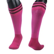 Lovely Annie Girls' 1 Pair Knee High Sports Socks for Baseball/Soccer/Lacrosse 003 XXS(Rose)