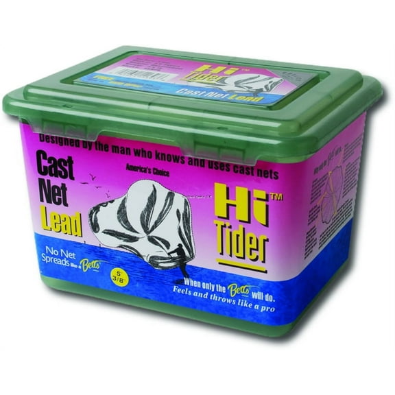 Betts Hi Tider Mono Cast Net 3 1/2' Mono 1/4" Mesh Box Lead Weights