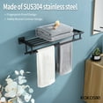 thumbnail image 6 of KOKOSIRI Bath Towel Rack with Double Towel Bars Bathroom Towel Shelf 20 Inch Towel Holder Wall Mounted Stainless Steel Matte Black B6005BK-L20, 6 of 7