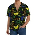 thumbnail image 7 of Lsque Game Play print Men's Cuban Collar Short Sleeve Shirt Summer Beachwear Casual Button Down Fashionable Vacation Leisure Shirt-XX-Large, 7 of 7