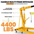 thumbnail image 4 of 2 Ton Folding Engine Hoist, Heavy Duty Alloy Steel Cherry Picker, Engine Crane with 6 Wheels, Hoist Lift for Workshop Loading, 4 of 8