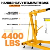 Yellow Folding Hydraulic Crane, Compact Engine Hoist, Heavy Duty Lift ...