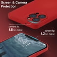 thumbnail image 3 of Liquid Silicone Wireless Charging Phone Case for iPhone 12 Pro Max 6.7 inch, Built-in Magnets Compatible with MagSafing Faster Charging Slim Fit Soft Microfiber Cover - Red, 3 of 16