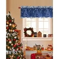 thumbnail image 3 of Navy Blue Christmas Valances for Windows, Shiny Star Tree Xmas Balls Snow Pine Leaf Rod Pocket Valance Short Window Treatments Curtains for Kitchen Bathroom Bedroom Decor, 54 x 18 In, 3 of 9