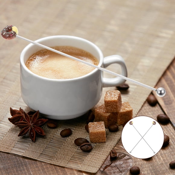 OULII 2Set Reusable Metal Stir Sticks for Coffee and Tea Home Use