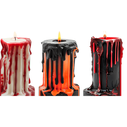 SP13191 Spooky Melted Wax 46in Candle 3pack Halloween Cardboard Cutout Standee Standup