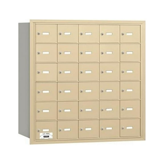 Salsbury  Salsbury 4Bplus Horizontal Mailbox 30 A Doors - Sandstone - Rear Loading - Private Access