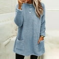 thumbnail image 2 of Feimerou Sweatshirts for Women Loose Fit Fuzzy Fleece Sweatshirt Long Sleeve Crewneck Puffy Sherpa Pullovers with Pockets, 2 of 5