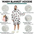 thumbnail image 5 of Wearable Oversized Blanket,White Cow Cloud Pattern Wearable Blanket Hoodie for Adults,Cozy Hooded Blankets with Super Pockets,Super Warm Fuzzy Pullover for Women & Men, 5 of 6