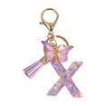 thumbnail image 1 of Llavero con letra inicial, adorable llavero para bolso, color brillante X, 1 of 9