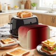 thumbnail image 3 of Red Black Khaki Ombre Toaster Cover 4 Slice, Modern Abstract Art Gradient Dustproof Bakeware Oven Protector with Top Hook, Waterproof Small Kitchen Appliance Toasters Dust Cover, 12"x11"x8", 3 of 9