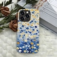 thumbnail image 5 of Punmada Compatible with iPhone 14 Pro Glossy Case For Girl Boy Full Body Protective Hard Shell Esthetics Pattern Yellow Blue Gold flowers Oil Painting, 5 of 7