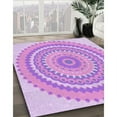 thumbnail image 3 of Ahgly Company Tapis d'Intérieur Lavables en Machine Rectangle Transitionnel Rose Fleur, 7' x 9', 3 of 7
