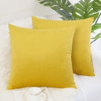 PiccoCasa 18"x18" Throw Pillow Covers Euro Decorative Throw Pillowcases Set of 2, Yellow
