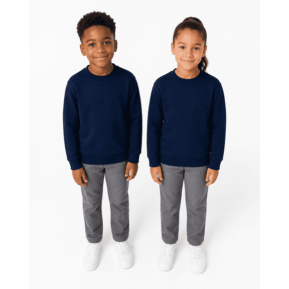 ClassExceed Kids Boys & Girls Fleece Crewneck Sweatshirt, Navy, XS