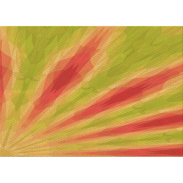 Ahgly Company Machine Washable Indoor Rectangle Transitional Orange Red Orange Area Rugs, 8' x 10'