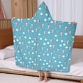 thumbnail image 5 of Blue Cartoon Unicorn Head Star Cloud Pattern Hooded Bath Towel，60"x35" for Ages 3 To 12 Kids, Quick Dry Lightweight Soft Microfiber Hood Beach Towel Cover Up for Kids, 5 of 7