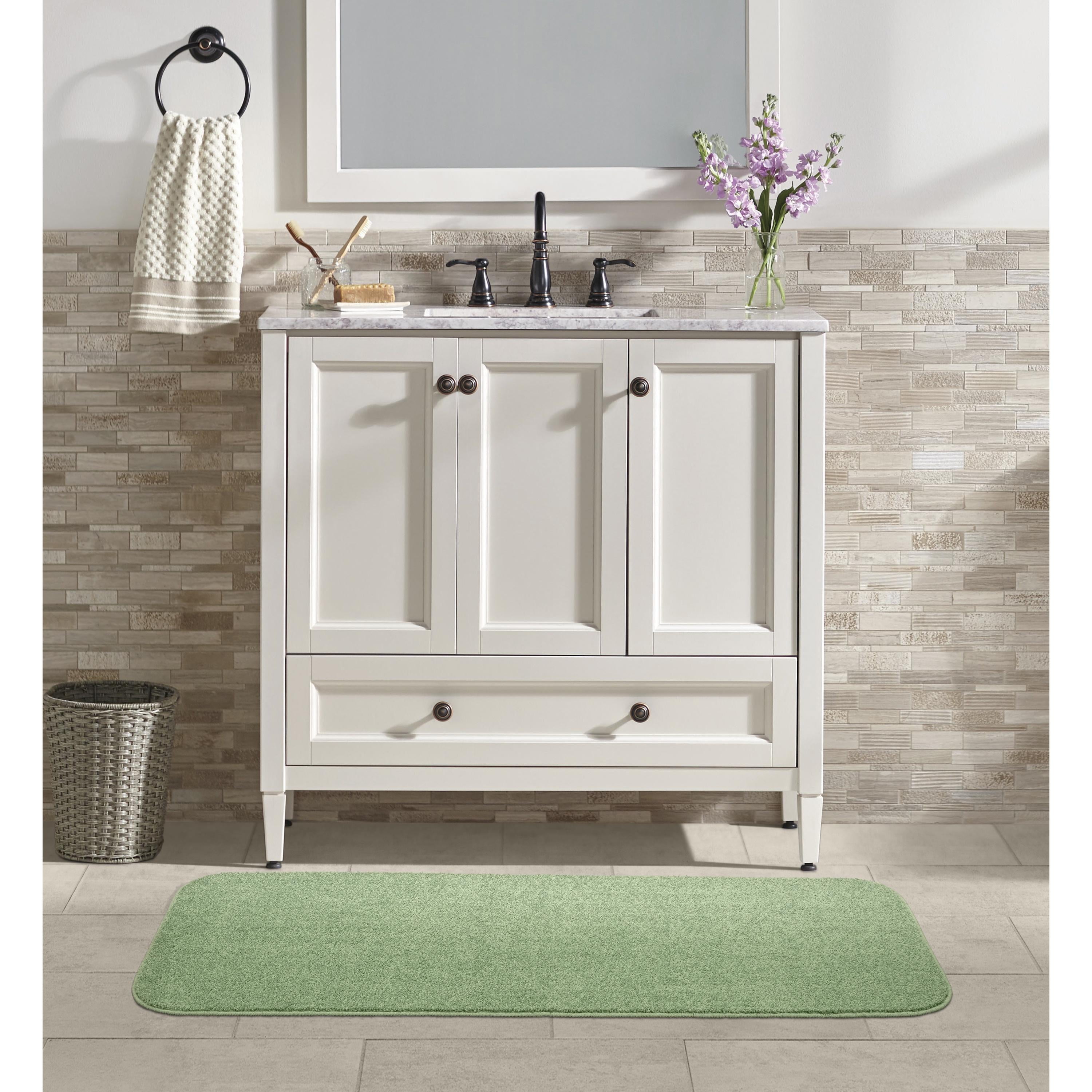 Garland Rug Gramercy Washable Polypropylene Deep Fern Bathroom Runner, 22” x 60”