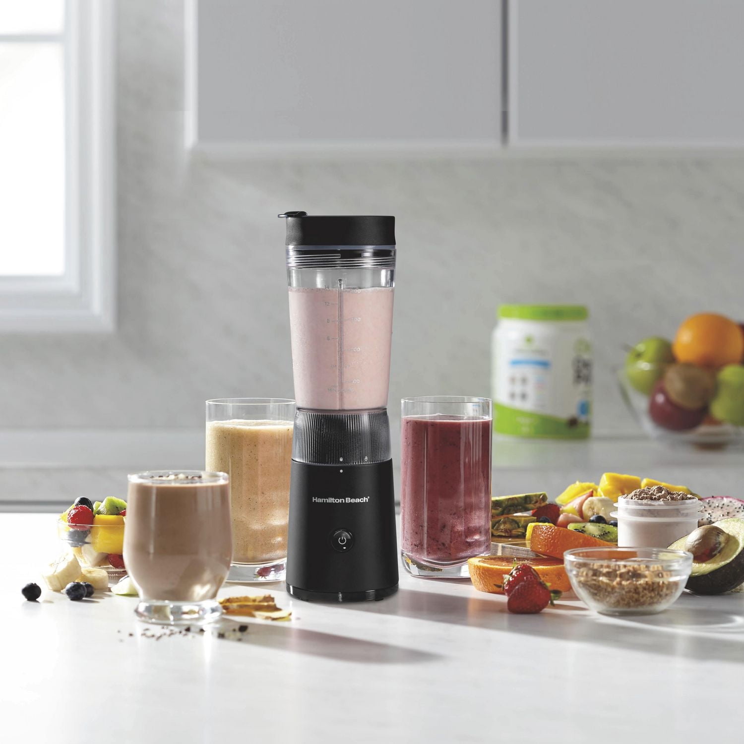 Hamilton Beach Personal Blender with Leak-Proof Travel Lid (51190C), 14 oz