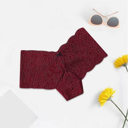 

GA Womens Lace Boxer Panties Seamless Solid Color Comfortable Low Waist Panties