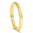 thumbnail image 4 of Glory Men's 4mm 6mm 8mm Tungsten Carbide Ring 24k Gold Plated Domed Polished Finish Wedding Band, 4 of 12